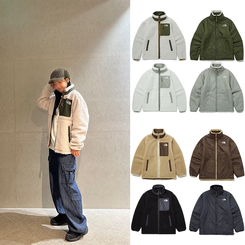 TNF PLAY GREEN RVS FLEECE JACKET 人気商品 リバーシブル