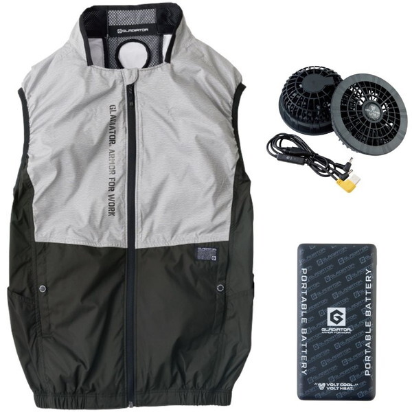 コーコス G244029 モクグレー S ボルトクール LITE+ ファン付きウェア ベスト セット