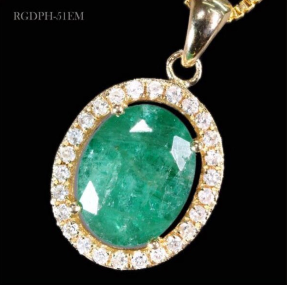 18金 天然石 エメラルド ネックレス 刻印有 プレゼント 最高 YG 74 43,200円