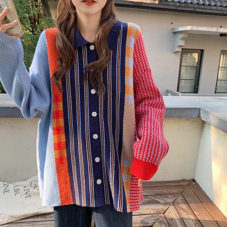 トップス セーター 長袖 襟付き かわいい 大人可愛い カジュアル おしゃれ お洒落 レトロ