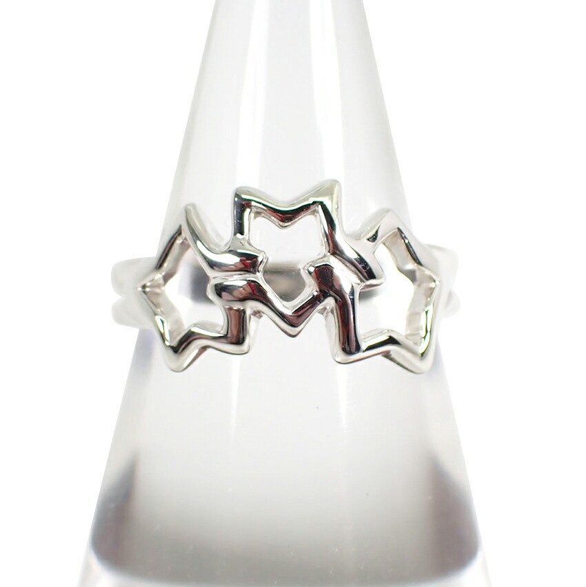 【中古】TIFFANY/ティファニー 925 スリースター リング 10号[g332-50］