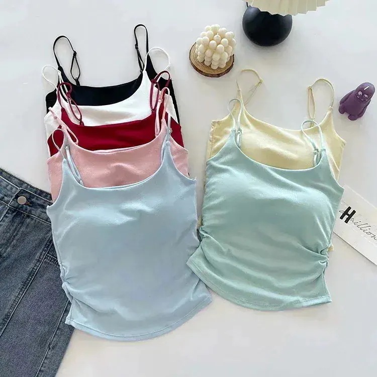 キャミソール 韓国 トップス キャミソール 25 Tシャツ レイヤード風 かわいい フレンチセクシーラウンドネックおしゃれスリーブカジュアルコーデショート