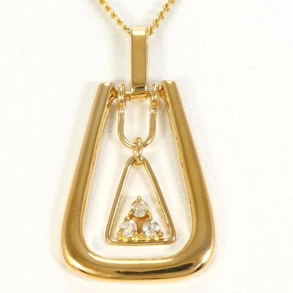 K18 18金 YG ネックレス ダイヤ 約40cm ジュエリー 中古