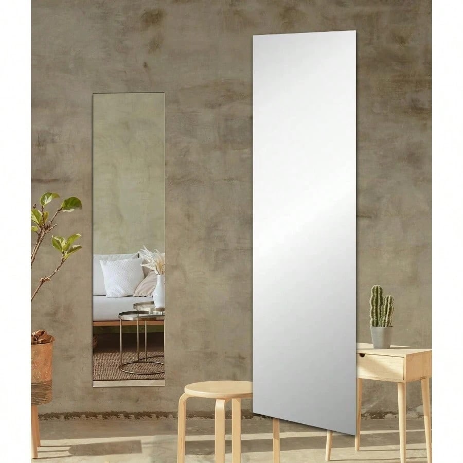 王様の鏡 どこでも貼れる割れない鏡 ドアの裏やクローゼットにも 鏡 全身鏡 姿見鏡 壁掛け ミラー 壁掛け 浴室 120×30cm ２枚