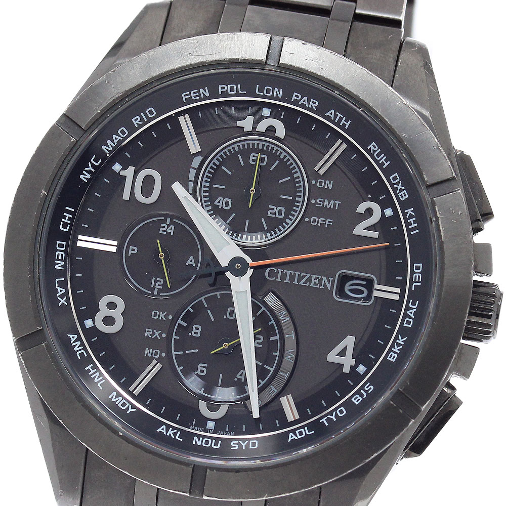 シチズン CITIZEN H800-T023975/AT8166-59E アテッサ エコドライブ デイト ソーラー電波 メンズ 箱・保証書付き_953513【中古】