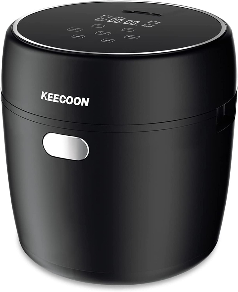 KEECOON 炊飯器 3合炊き 糖質カット 一人暮らし 約50％糖質オフ 予約 保温 マイコン式 白米/無洗米/省エネ/早炊き/玄米/おかゆ/蒸し調理鍋 多機能 炊き分け ダイエット食 コンパクト