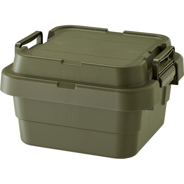 収納ボックス S蓋 18L LOW TYPE 約幅40x奥行39x高さ24cm カーキ トランクカーゴ 日本製 完成品 ベランダ 車載 アウトドア