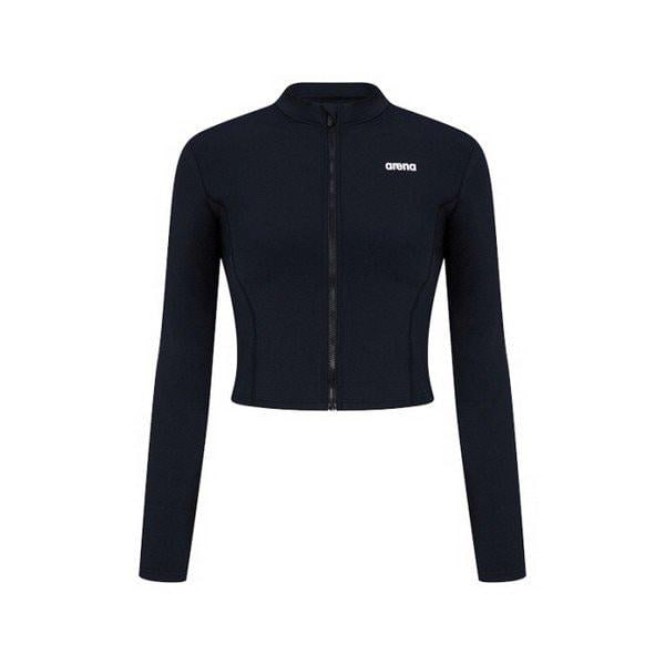 女性イニシャルレジャークロップジップアップラッシュガード（A4BL1PQ03_BLK）