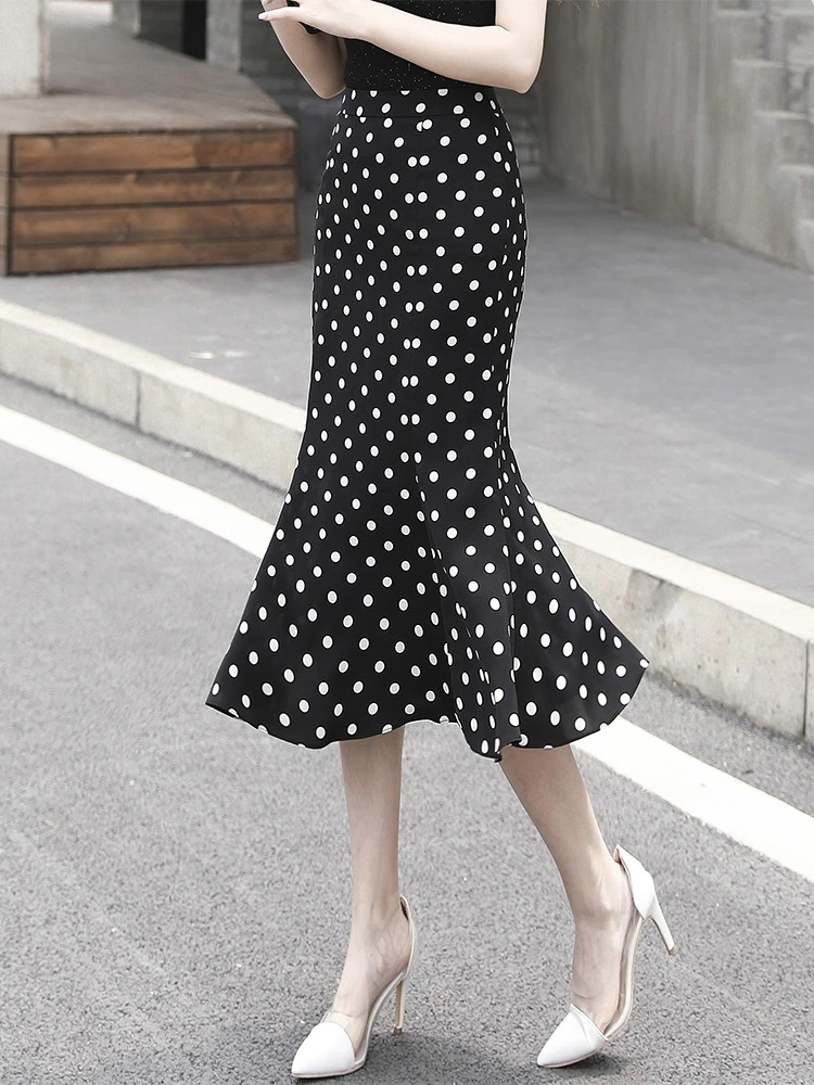 選べる福袋スカート ボトムス レディース きれいめ ドット柄 マーメイドスカート レション おしゃれ ロ