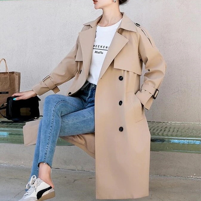 スプリングコート レディース トレンチコート ロング 秋物 春コート 通勤 美品 春 アウター