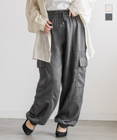 大きいサイズ レディース LL 3L 4L XL XXL XXXL スエードポンチカーゴパンツ