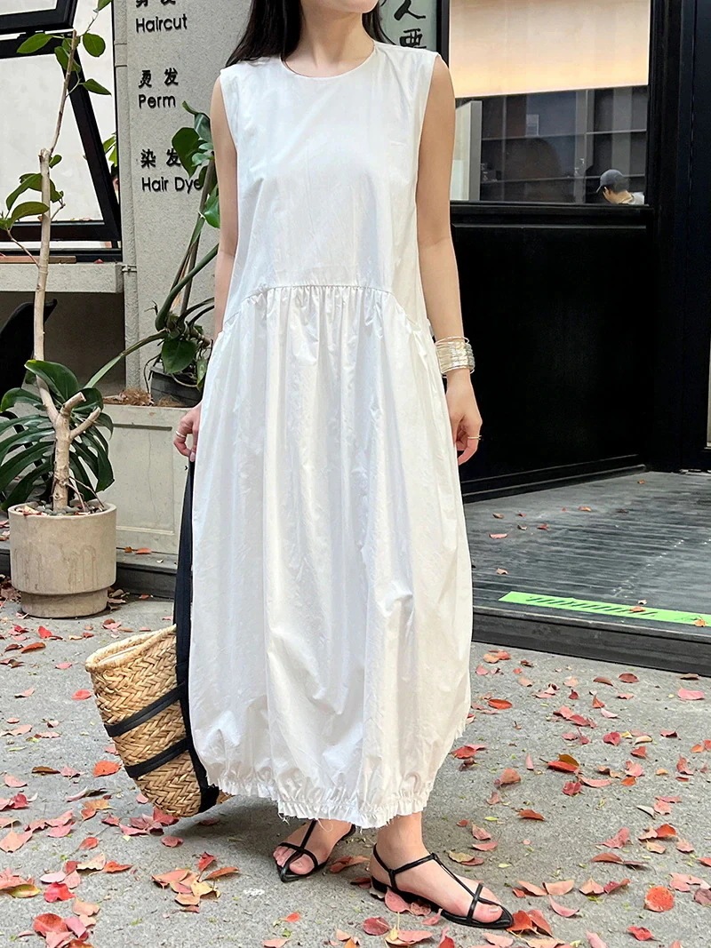 韓国ファッションノースリーブベストワンピース レディース 通勤 L ファッション 追加 ゆったりワンピース ドレス 4,943円