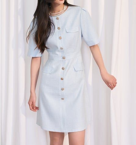 レディース スカート ワンピース 半袖 ボタン かわいい 大人可愛い きれいめ シンプル 上品 おしゃれ 無地 オールシーズン デート お出かけ