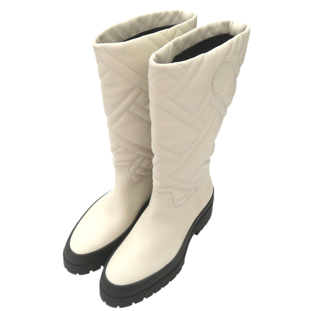 新品同様 キルティング ロングブーツ スノーブーツ WS222048Z 2206 ブーツ レザー/レザー アイボリー 0700【中古】 レディース