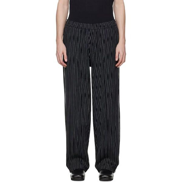 ブラック Kris Van Assche ピンストライプ トラックパンツ ST2101 TP873417728
