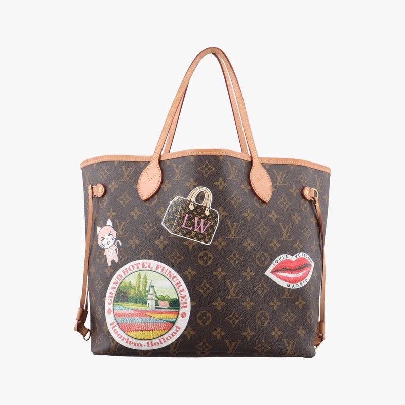 ネヴァーフルMMモノグラム/ブラウン系×マルチカラーモノグラムキャンバスSF0250中古