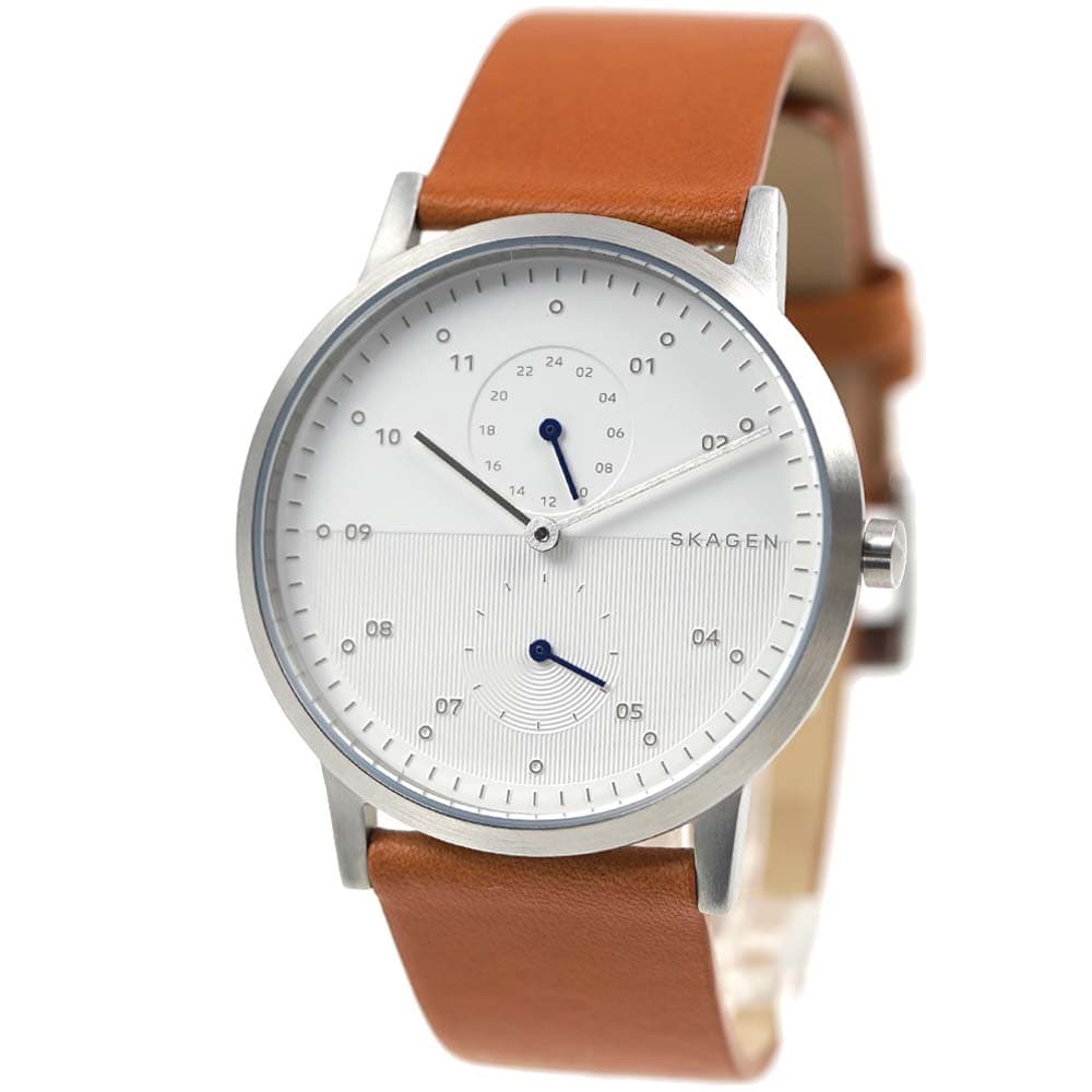 スカーゲン 腕時計 メンズ レザー ホワイト×ブラウン クリストファー SKAGEN KRISTOFFER SKW6498