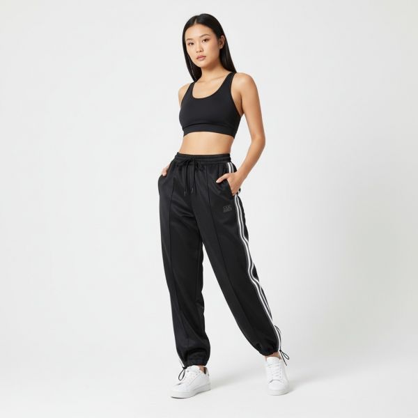 (Womens) Color-Blocked Training Pants_Black