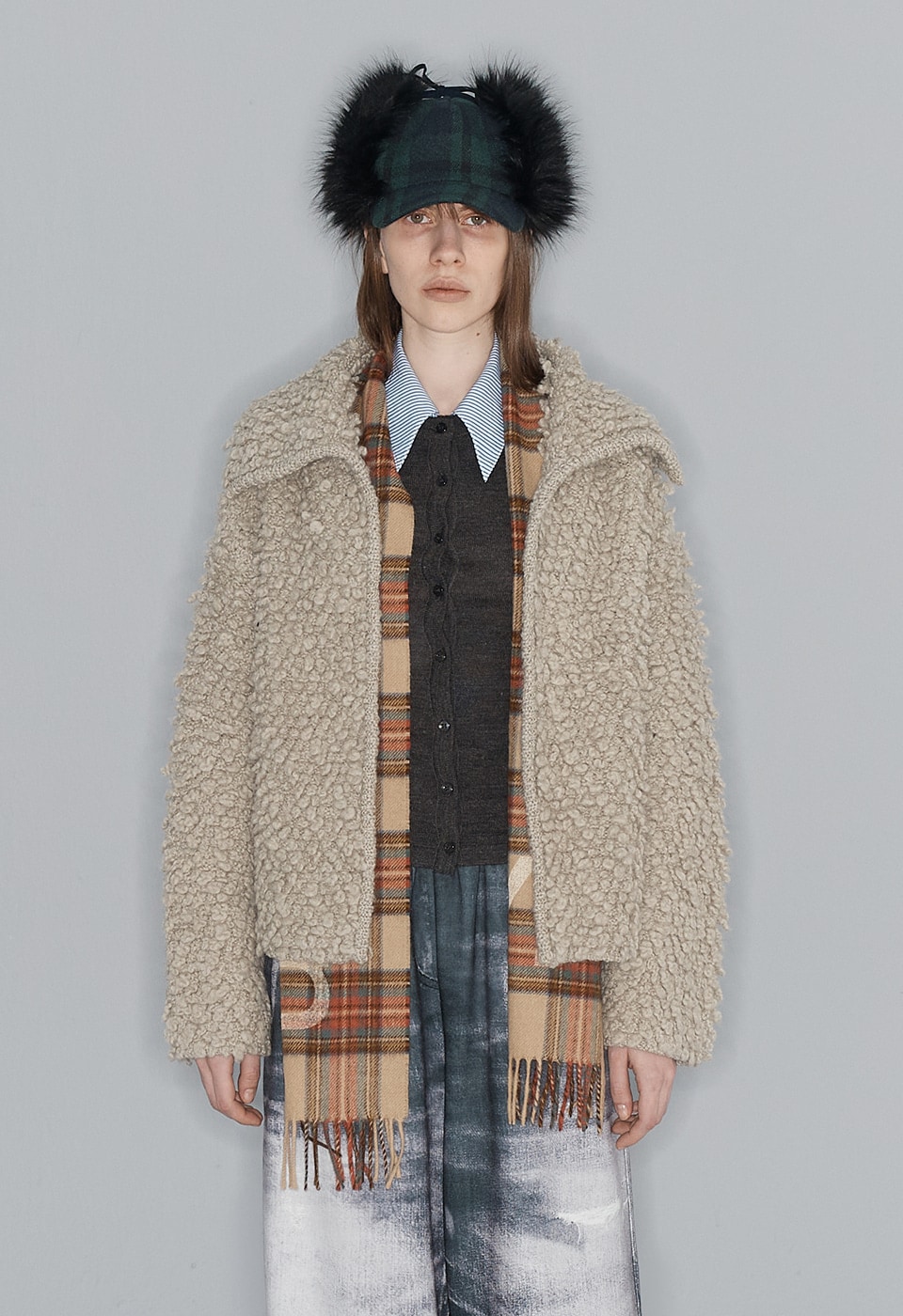 【OPEN Yy】 LOOPY KNIT CARDIGAN : KHAKI BEIGE