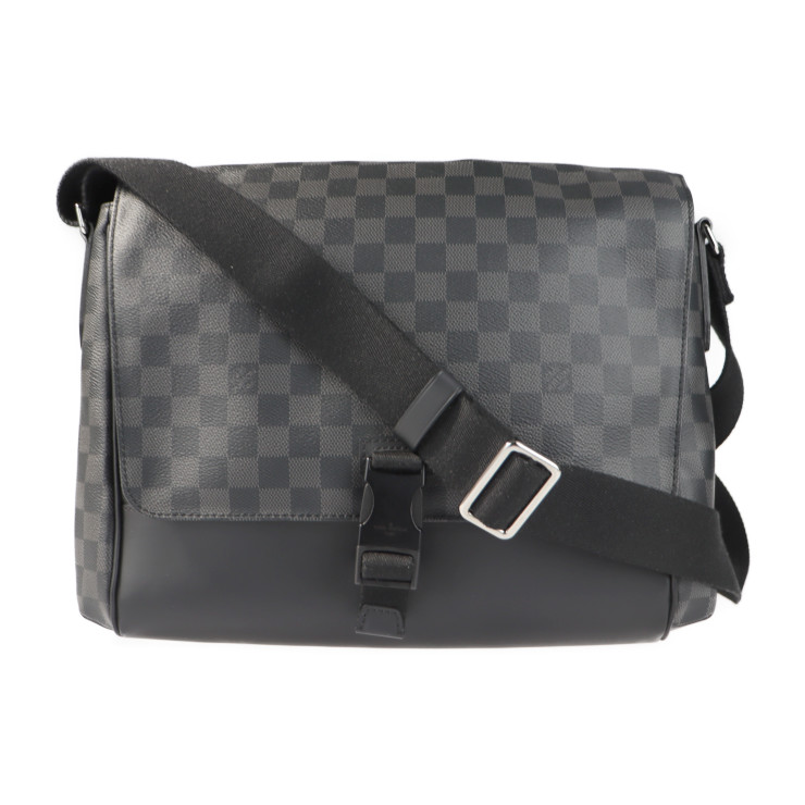 美品 LOUIS VUITTON ルイ ヴィトン ショルダーバッグ N41458 メッセンジャーMM ダミエグラフィット PVC レザー グレー ブラック ビトン 本物保証 中古
