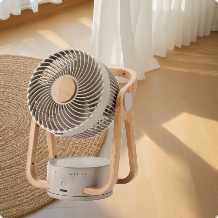 サーキュレーター WOOD STYLE 節電センサー付DCサーキュレーター DCモーター 24畳対応 上下左右自動首振り グレージュ CF-T2314GG