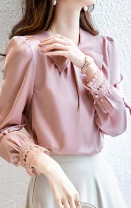 こなれ感 秋 リボン 休日 入学式 光沢感 長袖 XL ロング丈 ラフ デート M 薄青 L ベスト デート 通勤 ピンク ママ ブラウス S 綿 入園式 誕生日 無地 トップス 春 ラブリー 爽やか