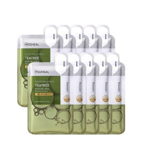 ティーツリー ヌードゲル マスク 10枚 (鎮静/弾力/保湿/栄養供給/活力/光彩/しわ防止)