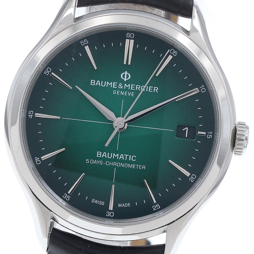 ボーム＆メルシェ Baume & Mercier MOA10592 クリフトン デイト 自動巻き メンズ 極美品 保証書付き_944545【中古】