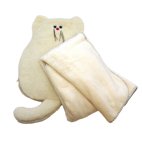 ミネット クッションインブランケット【アイボリー】ねこ ひざかけ 温活 ぬいぐるみ かわいい 4646301