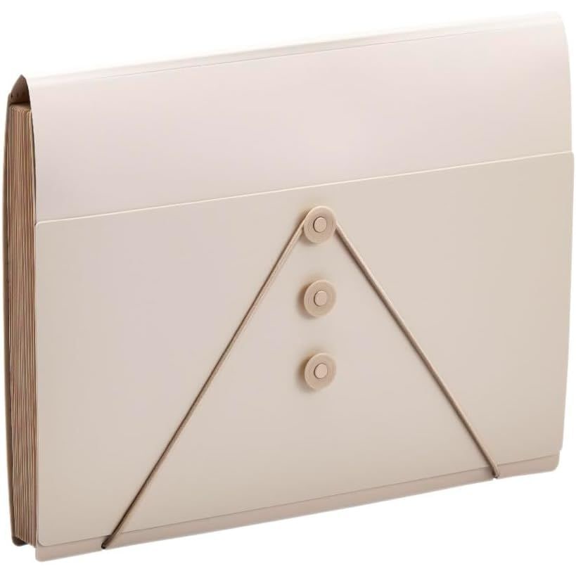 （まとめ買い）サクッと整理! ドキュメントファイル フタ付 A4 13ポケット ベージュ 2290-BE [x3]