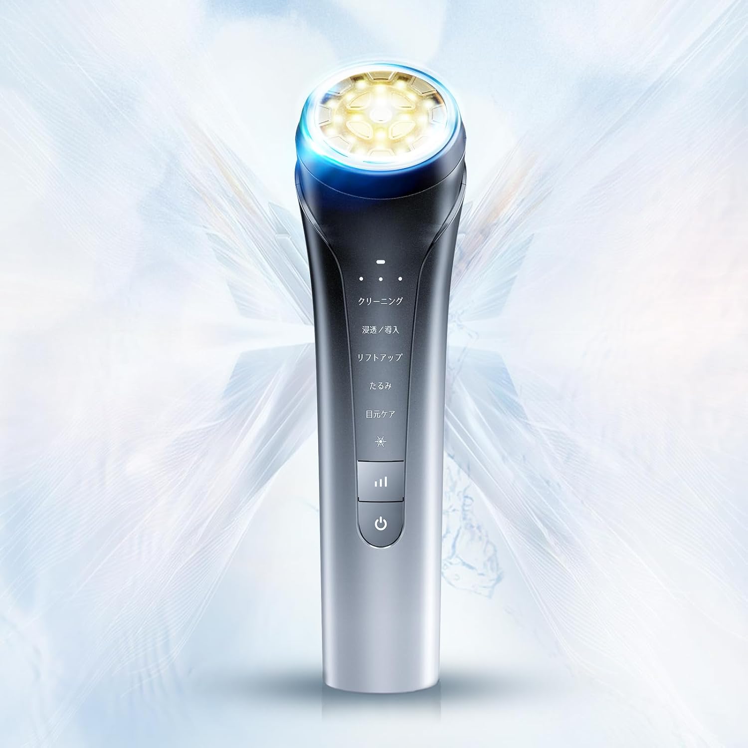 美顔器 美容器 自宅用美顔器 RF 多機能 イオン導出 イオン導入 EMS 微電流 自宅エステ LED 4000mAh大容量バッテリー 1台多役 6種類モード 3段階レベル ４色光エステ 目元ケア