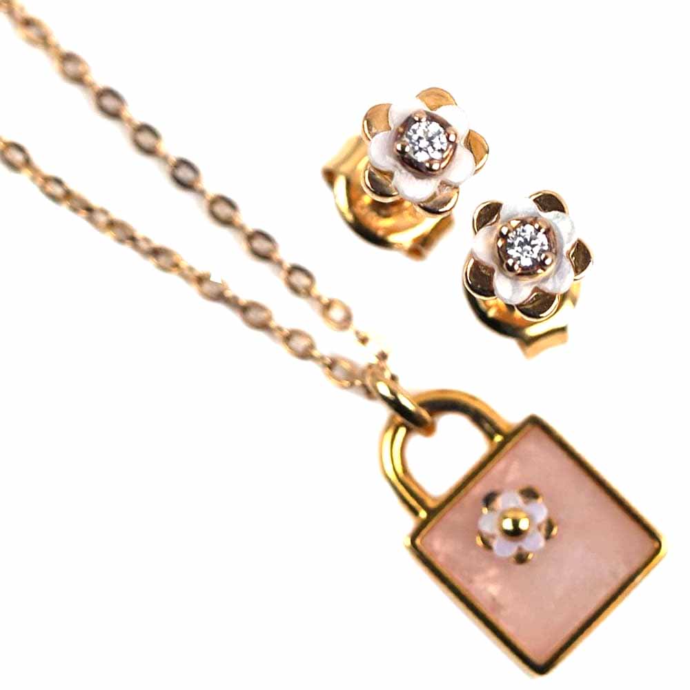 [アウトレット] マイケルコース ネックレス ペンダント ピアス セット ローズゴールド ピンク シルバー925 MICHAEL KORS MKC1193AB791