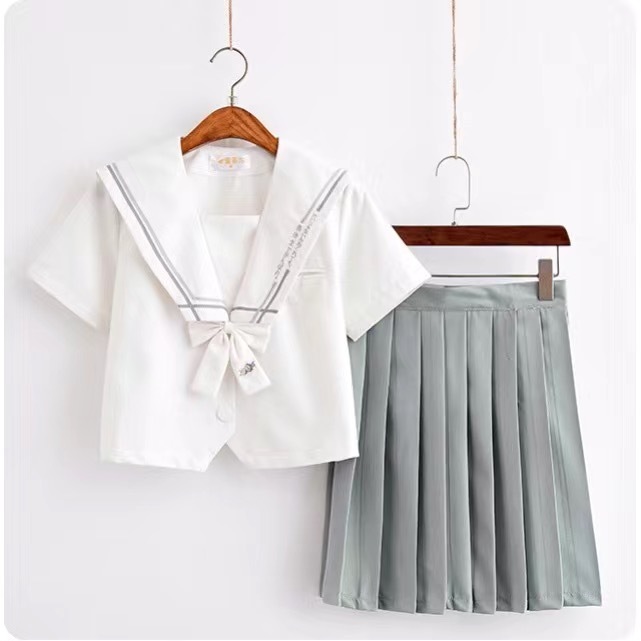 涼しく楽ちんセットアップ 涼しく楽ちんセットアップセットアップJK制服アカデミックセーラー服2023韓国ファッションJK制服カレッジ風セーラー服スーツ半袖シャツ+プリーツスカートツーピースセット