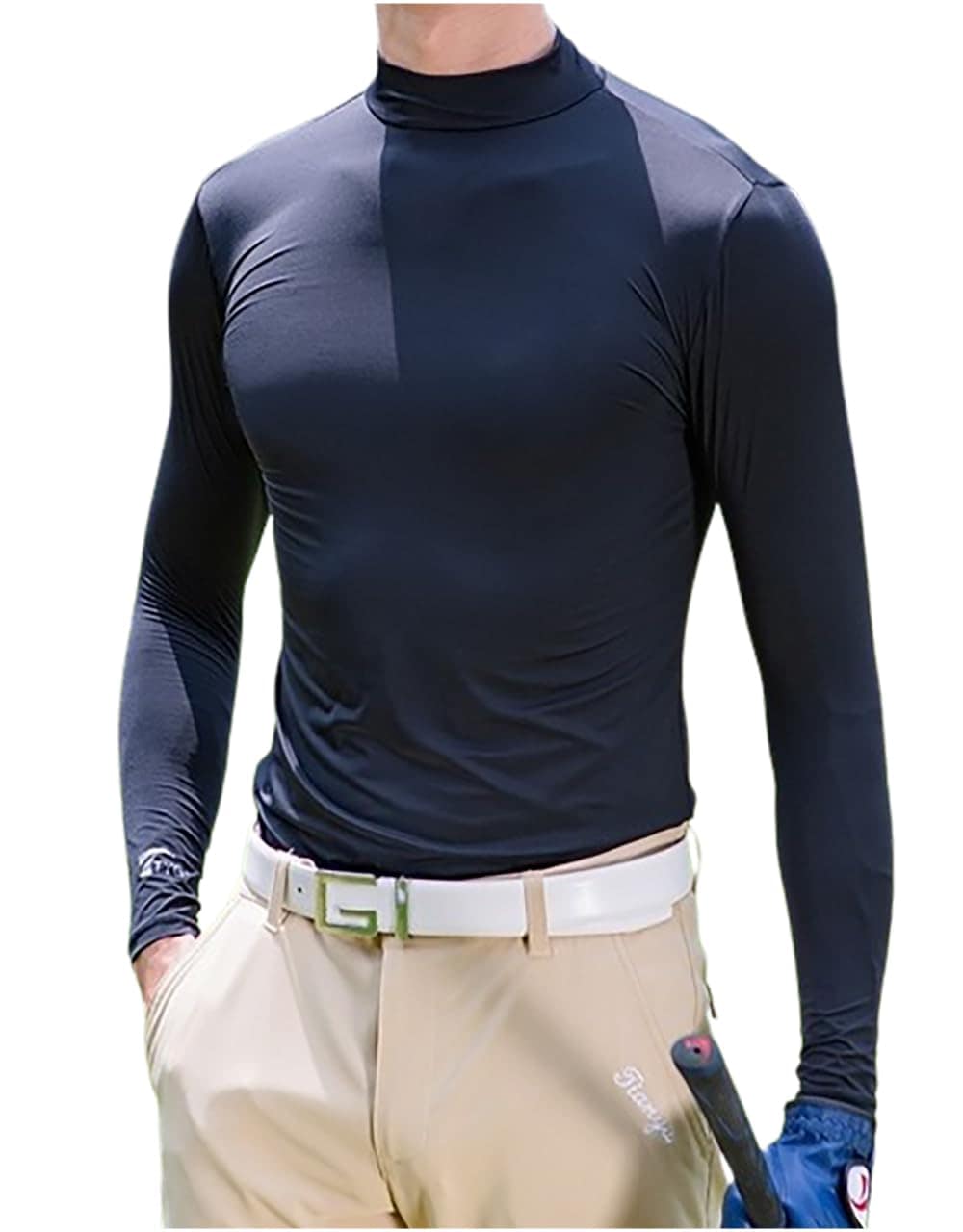 [エムシング] 接触冷感 モックネック インナー ゴルフウェア 長袖 トップス ストレッチ ピッタリ UVカット スポーツシャツ メンズ 春 夏 秋 吸汗速乾 屋外作業 ゴルフ 釣り ロードバイク ラ 5,040円