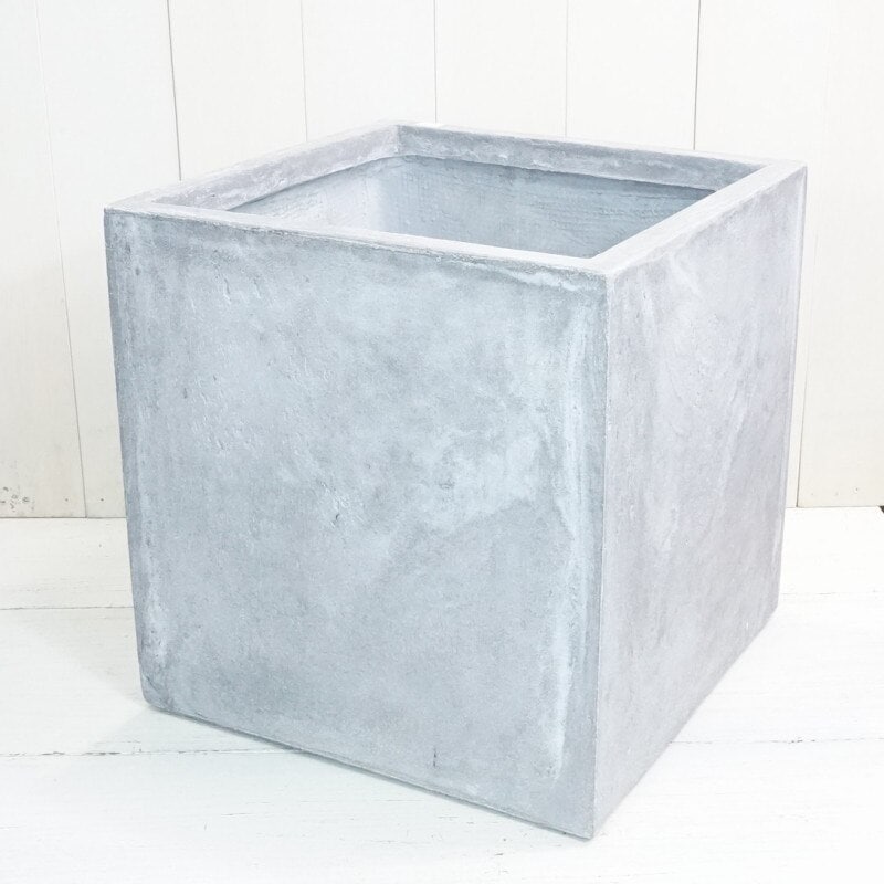 植木鉢 おしゃれ 大型 バスクキューブ Lファイバークレイ 60cm 軽い 穴あり プランター 鉢 観葉植物向け
