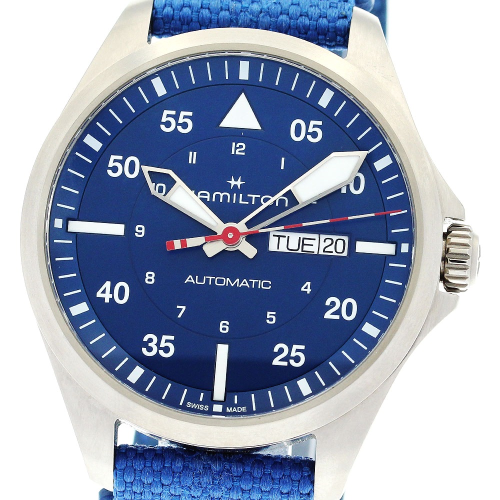 ハミルトン HAMILTON H64655941 カーキ アビエーション パイロット 自動巻き メンズ 極美品 箱・保証書付き_872809【中古】