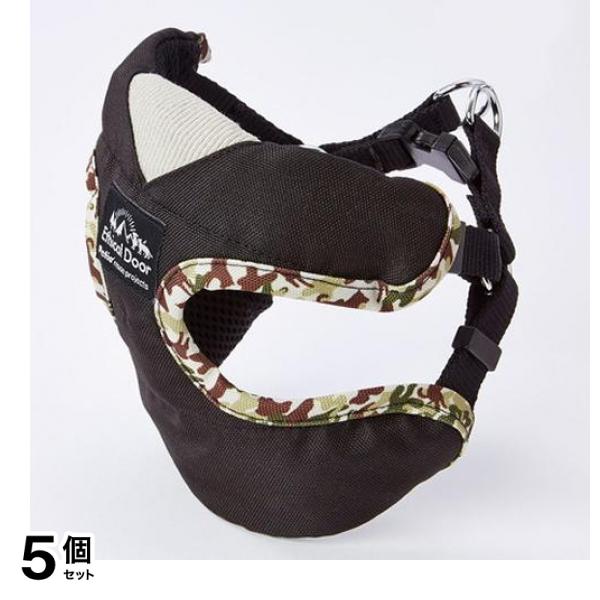 ペティオ エシカルドア 迷彩ベストハーネス S 小型犬用胴輪 ブラック 1個入 (W57802) 5個セット