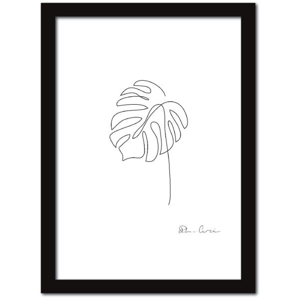 ファブリックパネル アートフレーム おしゃれ ラインアート 壁掛け ウォールデコレーション ラインアート モダンアート LineArt Monstera2 230x317mm