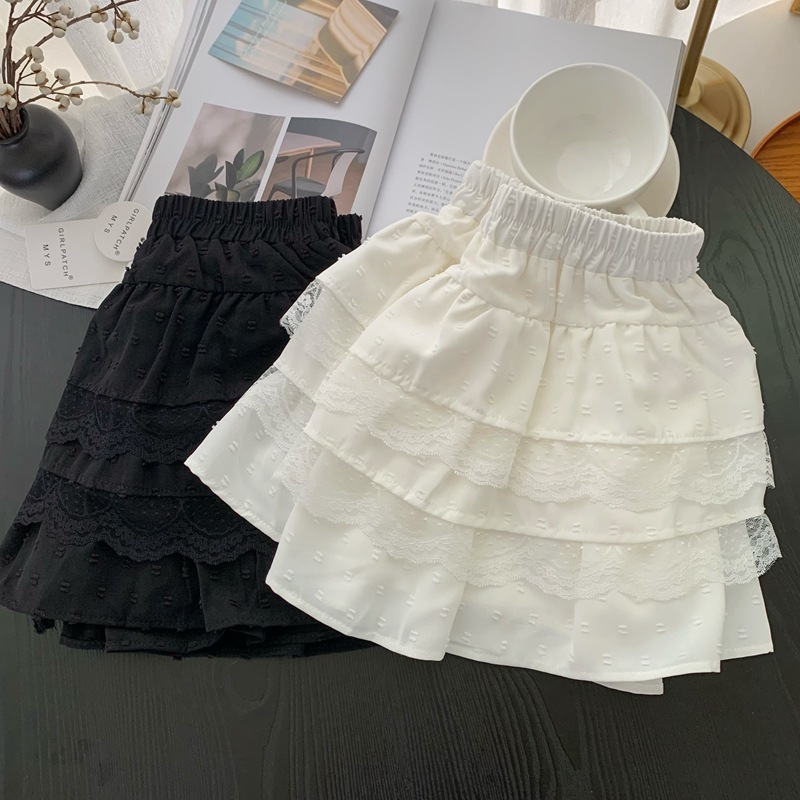 【1つ買うと10つ無料】シングルアンチエッジポジュアアプリコット弾性ウエストスカート女性のふわふわした白いショートスカートスカートスカート