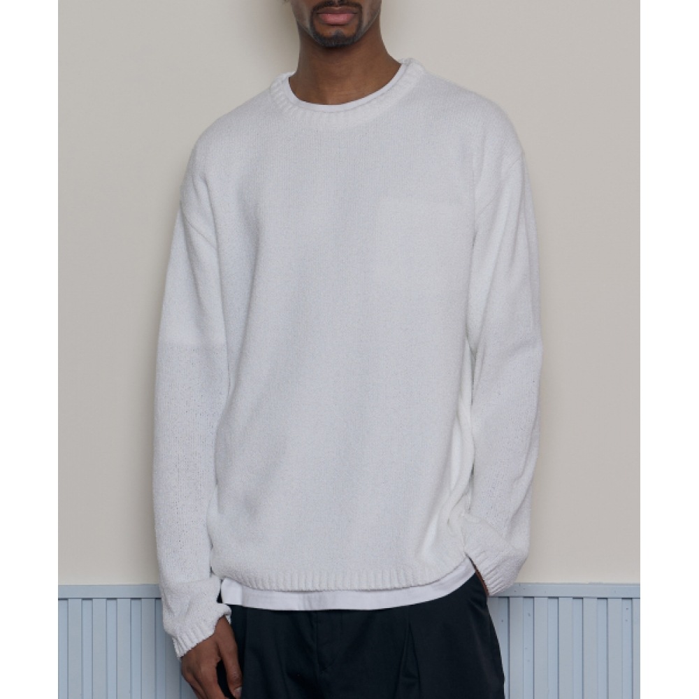 TAKEASY カサリクルーネックニット（ホワイト）