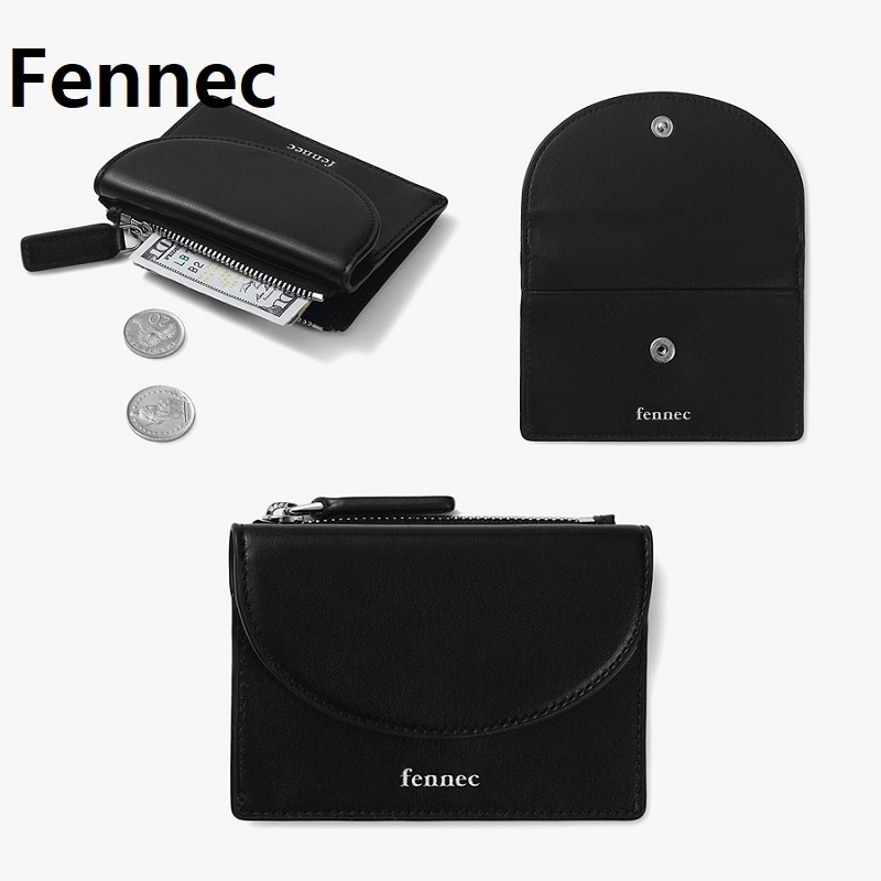 2025 S/S HALFMOON ZIPPER CASE ブラック半月型付き財布・コイン収納可能・レディース人気ミニウォレット・韓国トレンド・カード・コンパクト財布