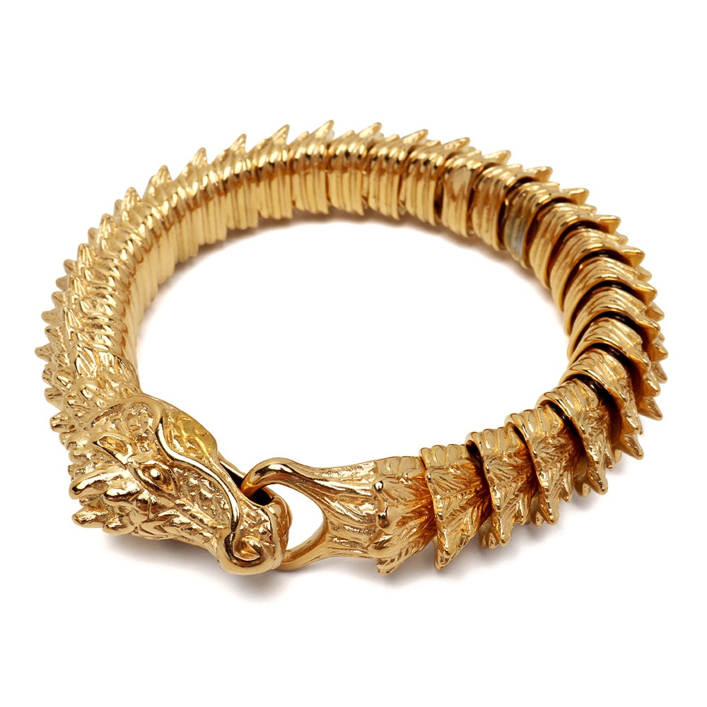 ステンレス 龍のごつめブレスレット [b853]