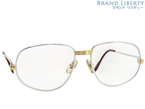 レア美品カルティエトリニティヴィンテージメガネ眼鏡フレームサングラスアイウェア伊達メガネシルバーゴールドボルドー