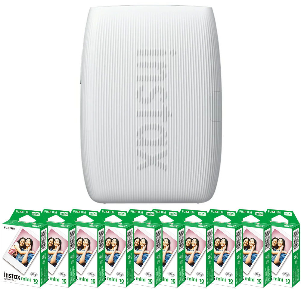 (フィルム100枚付)富士フィルム　スマートフォン用プリンター リンク3　CLAY WHITE（クレイホワイト） INS MINI LINK3 CLAY WHITE