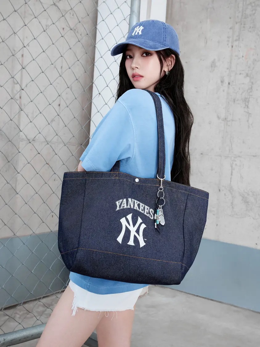 [カリナPICK] ヴィンテージ レタリング デニム ショッパーバック ニューヨーク ヤンキース/LAドジャース
