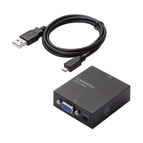 (まとめ）エレコム映像変換コンバーター(VGA-HDMI) AD-HDCV03 1個(×3セット)