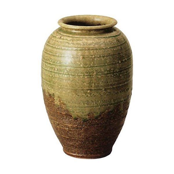 ビードロ松皮壺型花瓶　15号　（信楽焼き・花瓶・花入れ・花器・壺・壷・一輪挿し・フラワーベース・B004-01)