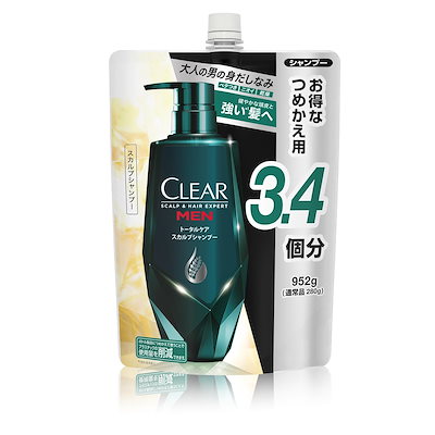 他サイト： CLEAR(クリア) フォーメン トータルケア スカルプシャンプー 大容量 詰替 952g 頭皮ケア 皮脂 べたつき防止 爽快シトラスの香り 【Amazon.co.jp限定】の商品画像