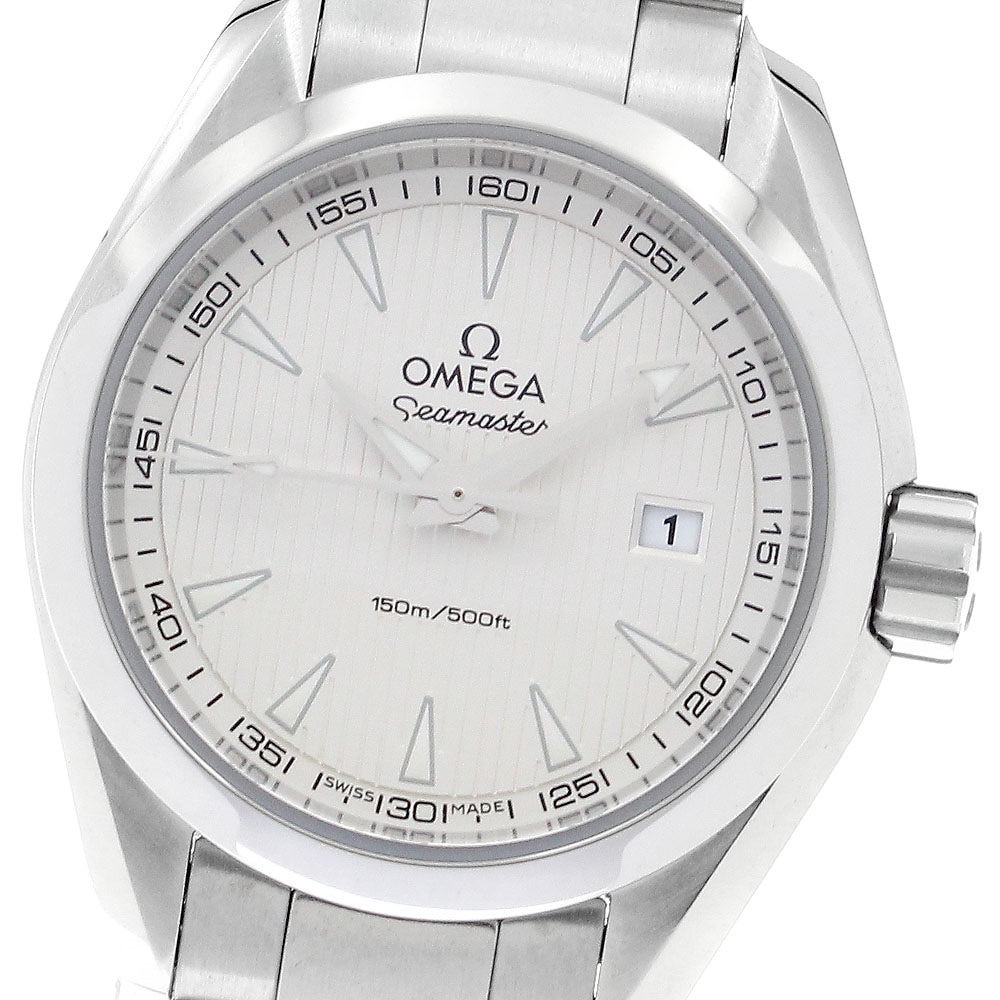 オメガ OMEGA 231.10.30.60.02.001 シーマスター アクアテラ デイト クォーツ レディース 良品 箱・保証書付き_892410【中古】