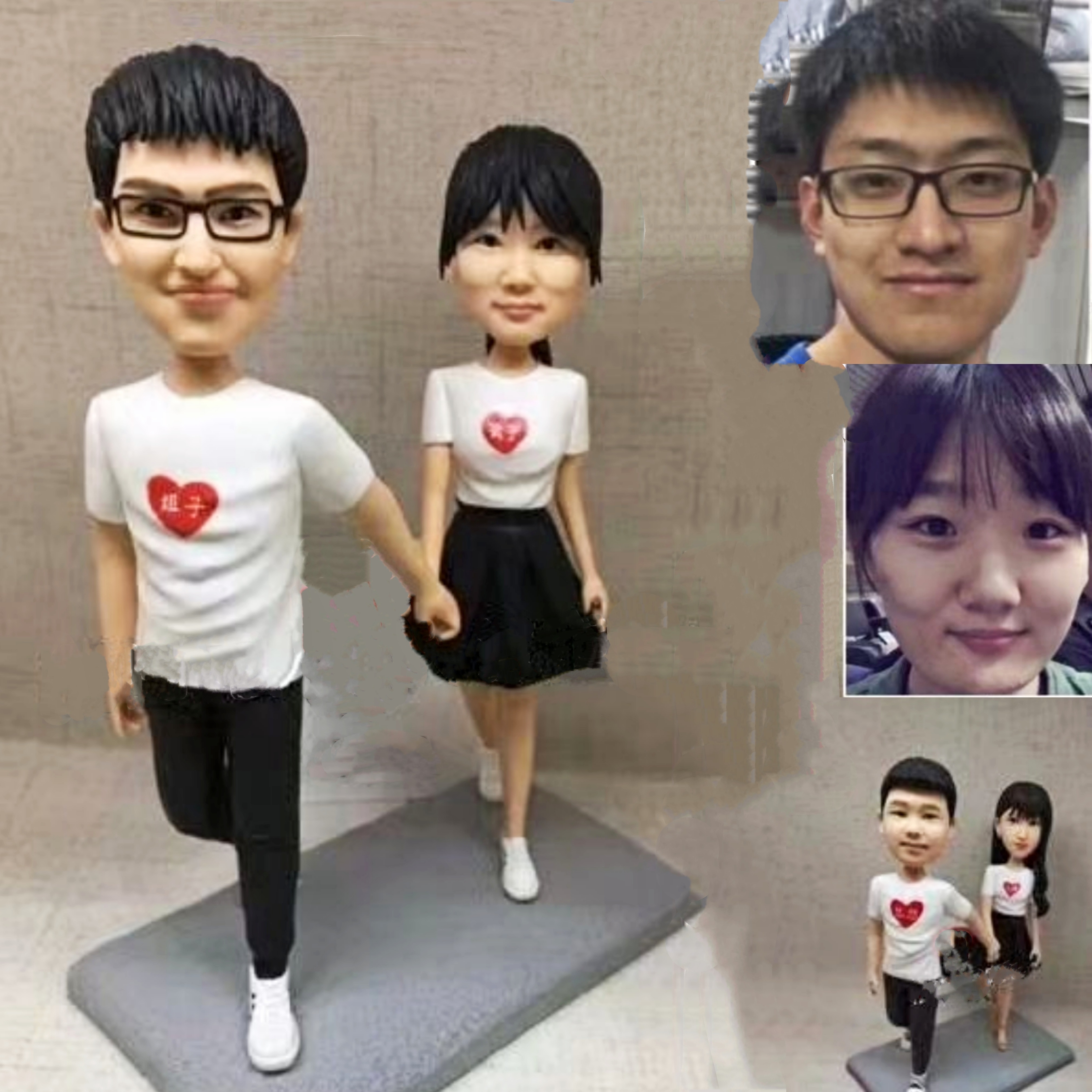 【オーダーメイド】3D肖像画 似顔絵 人形 フィギュア 結婚祝い 周年記念日 カップル 彼氏 彼女 夫婦 両親 贈呈品 記念品
